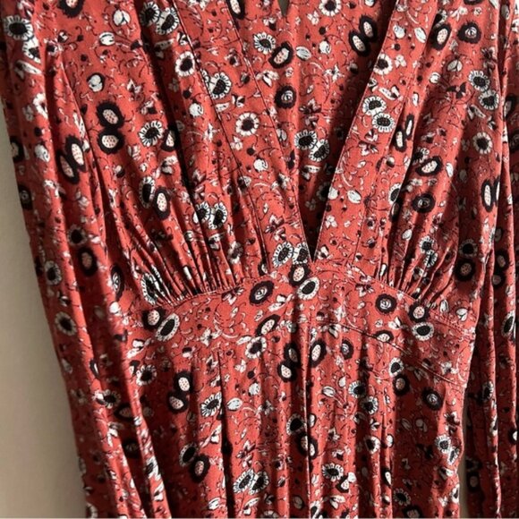 Free People Sz 8 Some Like It Hot Floral  Long Sleeves Jumpsuits - Picture 6 of 14